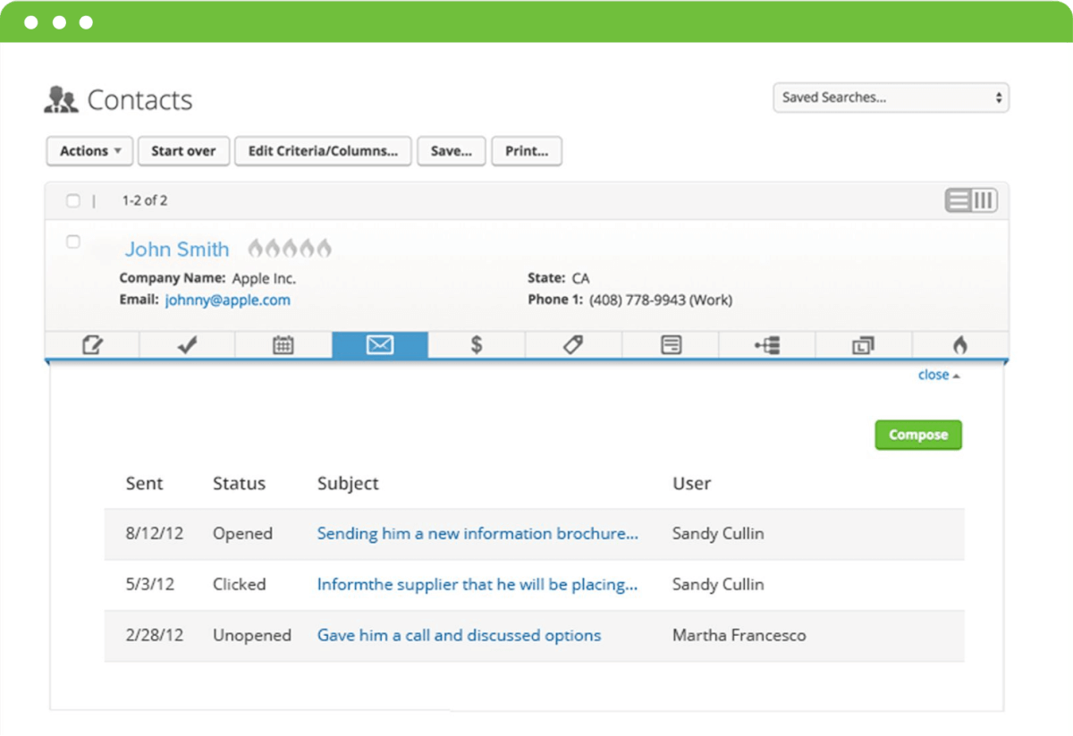 Infusionsoft product screenshot